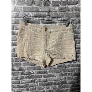 Abercrombie & Fitch Floral Shorts High Rise Casual Beige‎ Size 4/W27